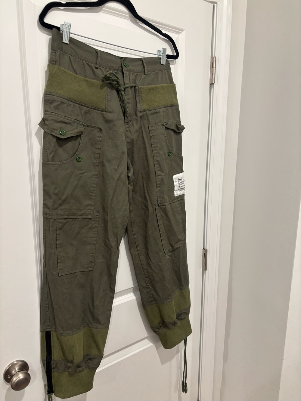 Army pants with double waistband